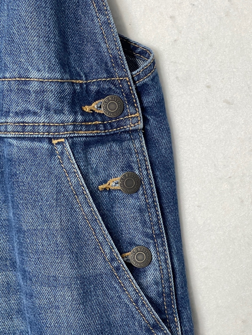 Old Navy Denim Overalls Bib Tapered Medium Wash Nikita Adjustable 100% Cotton 12 - Picture 4 of 7